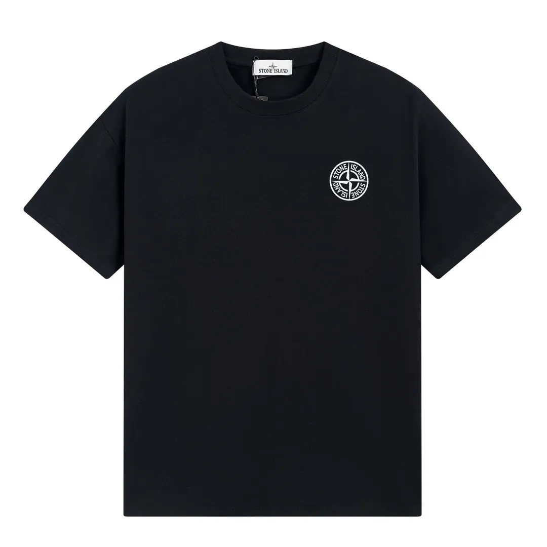 W652#P110💰 [Stone lsland/Stone Island summer new mechanical compass front and back printed pattern short-sleeved T-shirt] ⚠️[Original creation with high control of details] - Made of 260 grams of combed cotton with 32-count double yarn, soft and comfortable to the touch, sweat-absorbent and breathable. - Simple, basic and versatile style, original quality, the first choice for couples. - Made in a large factory, four needles and five threads on the shoulder, neatly arranged, high quality workmanship. - Same style for men and women. Very versatile, one piece for everyone, details are clearly visible. Color: Black White Size: M L